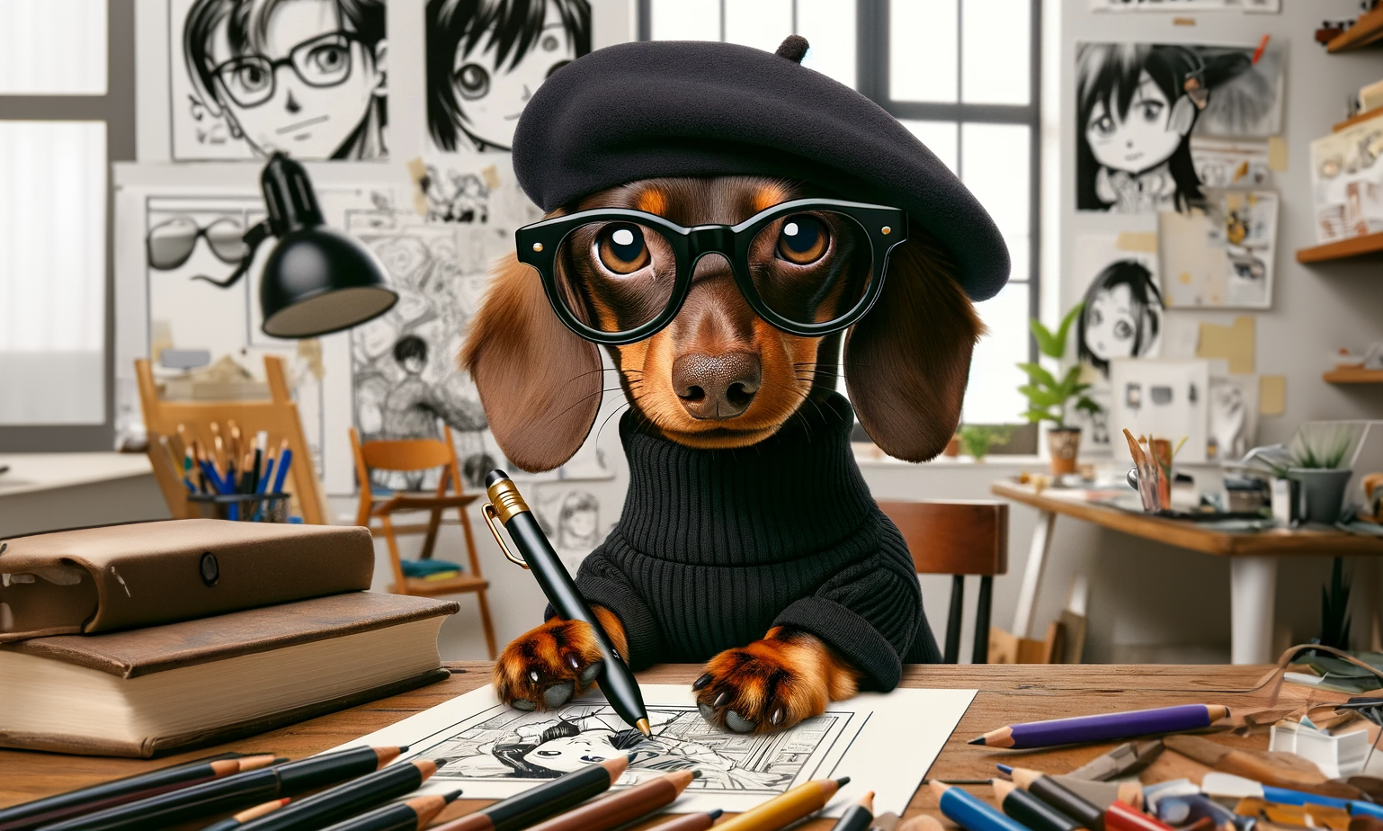 犬,イラスト,漫画家,イラストレーター,水彩画家,AI絵師