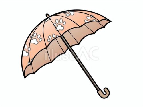 無料イラスト,傘,肉球,かわいい,おしゃれ,梅雨,天気